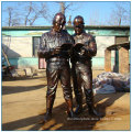 Outdoor Life Size Studing Bronze Worker Statue